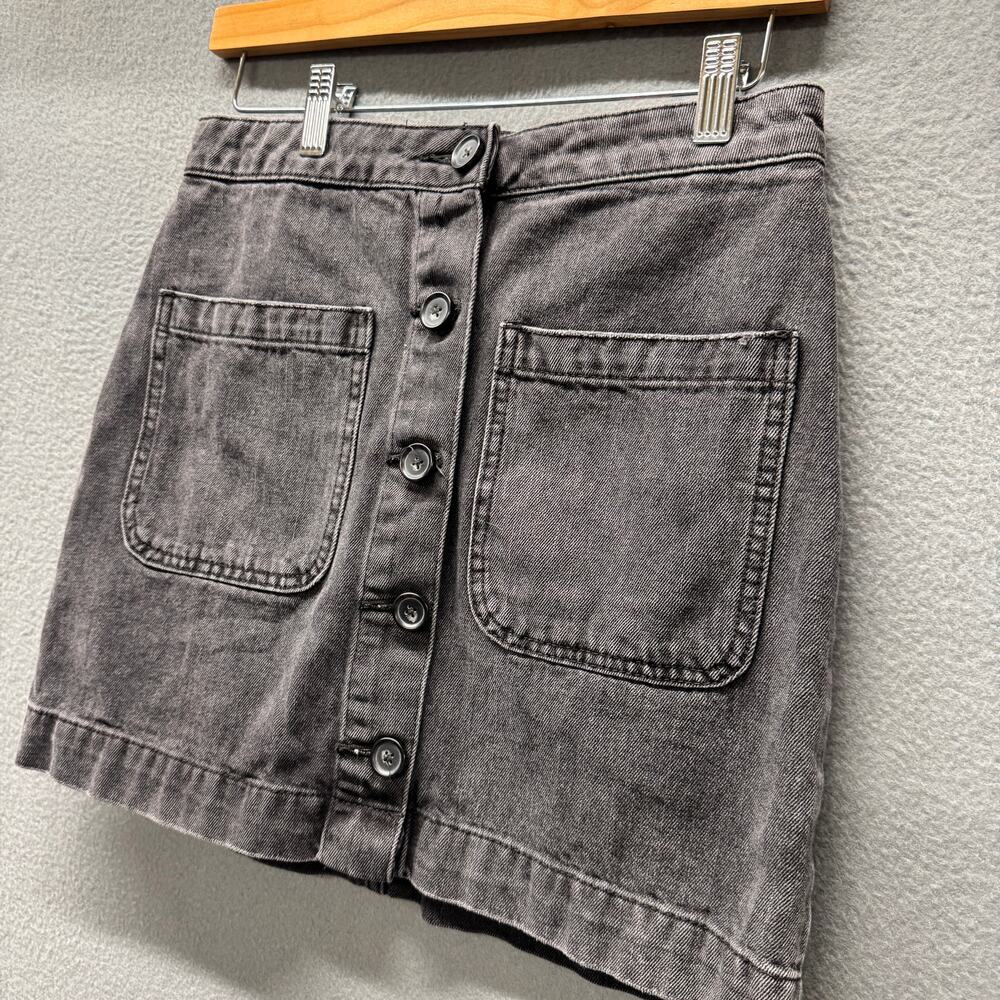 Free People Skirt Womens 27 Super High Rise DON'T GET ME WRONG Faded Black Denim - Picture 3 of 9
